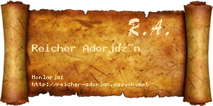 Reicher Adorján névjegykártya